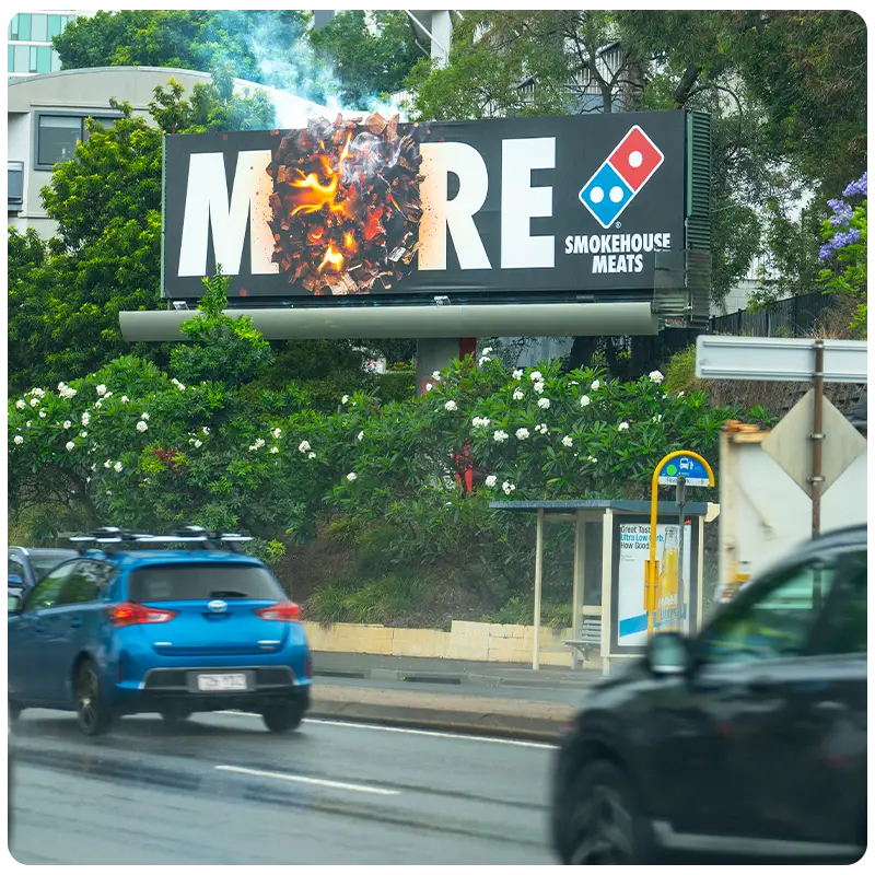 Digital billboard along a major Queensland road promoting local business