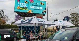 B105’s Stav, Abby & Matt Take Over Our Kenmore Billboard